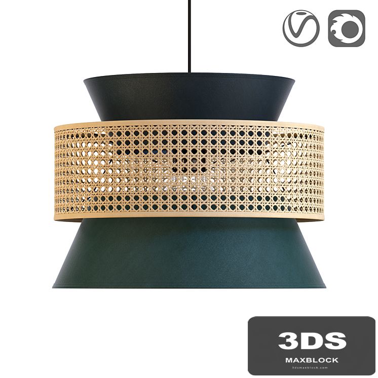 Wicker lampshade for DOLKIE chandelier