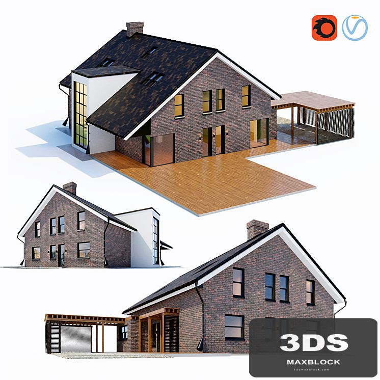 Large cottage with a carport