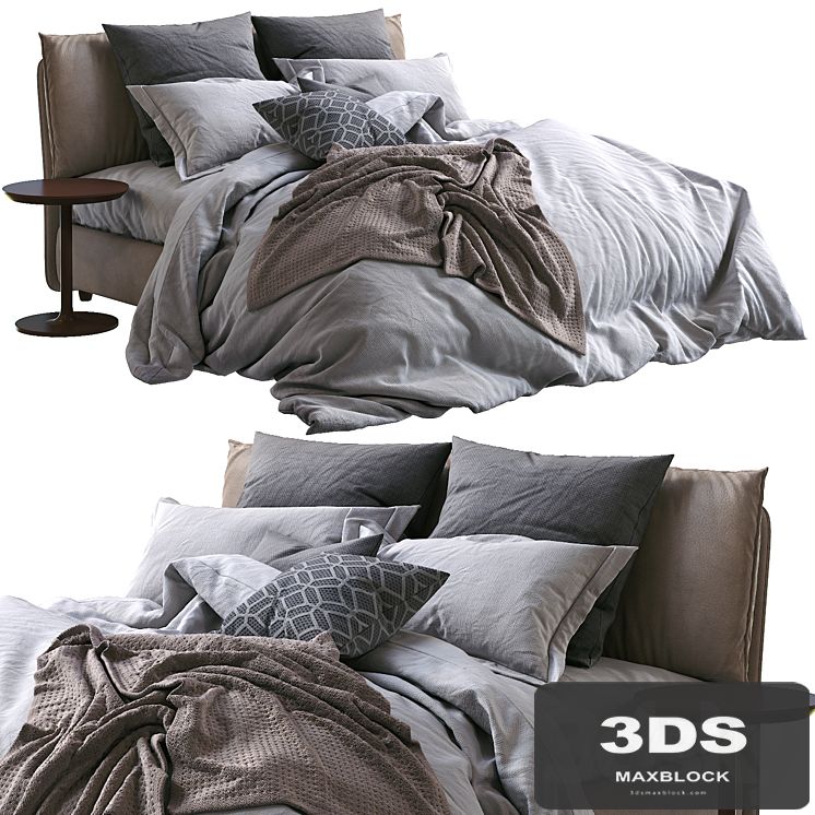 Twils Leather Bed Blanca