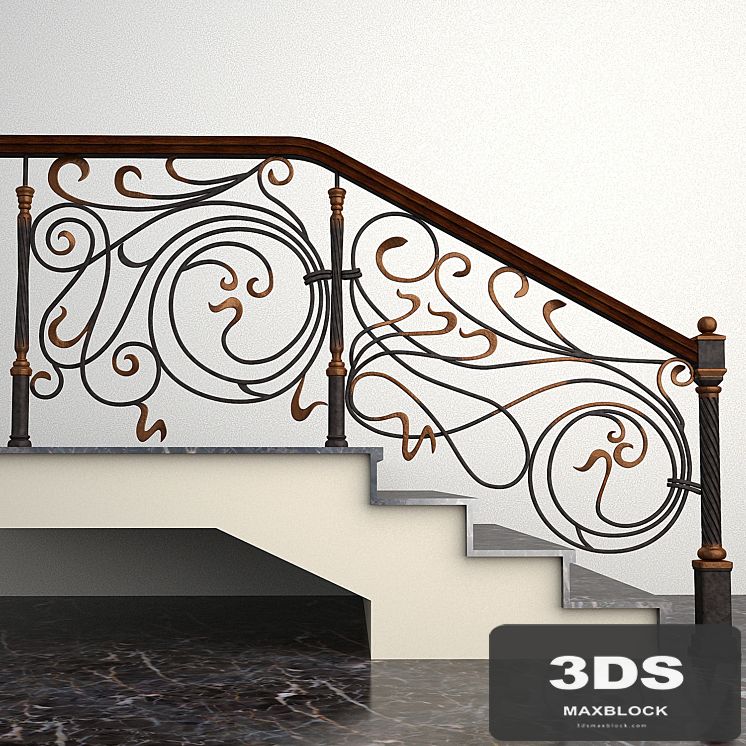 Wrought fence stairs