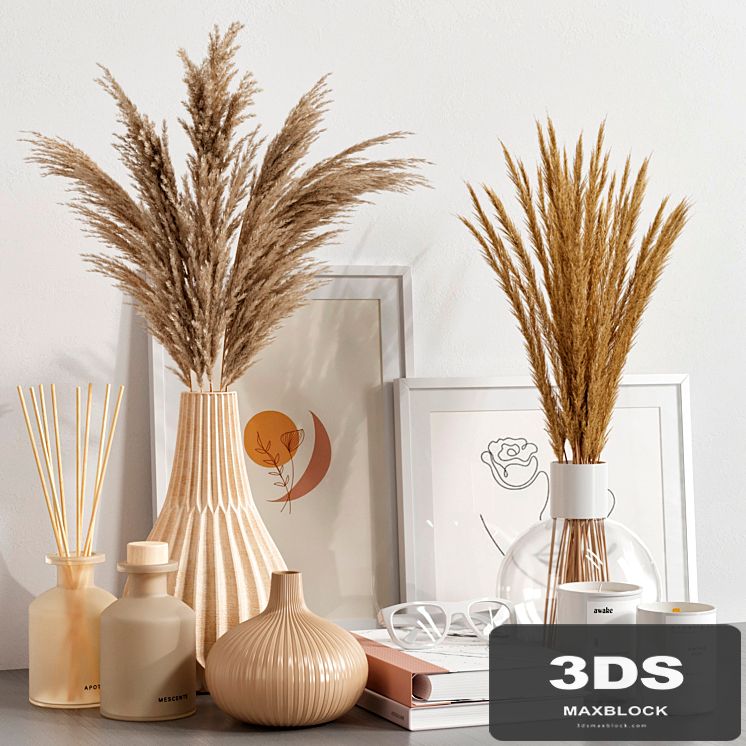Decorative set with dried flowers 03