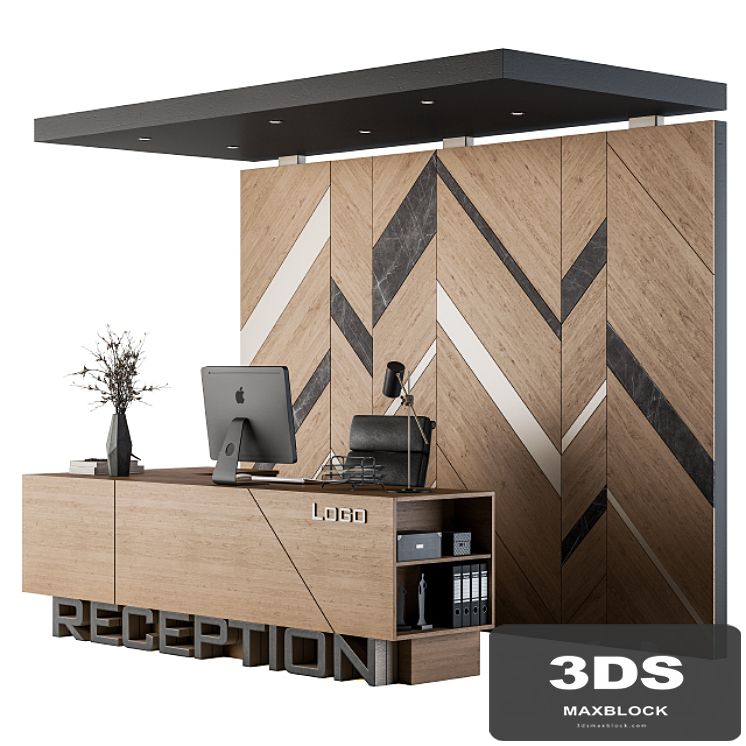 Reception Desk and Wall Decor - Set 06
