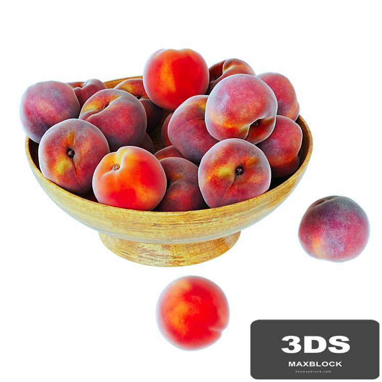 Peaches in a Wooden Vase