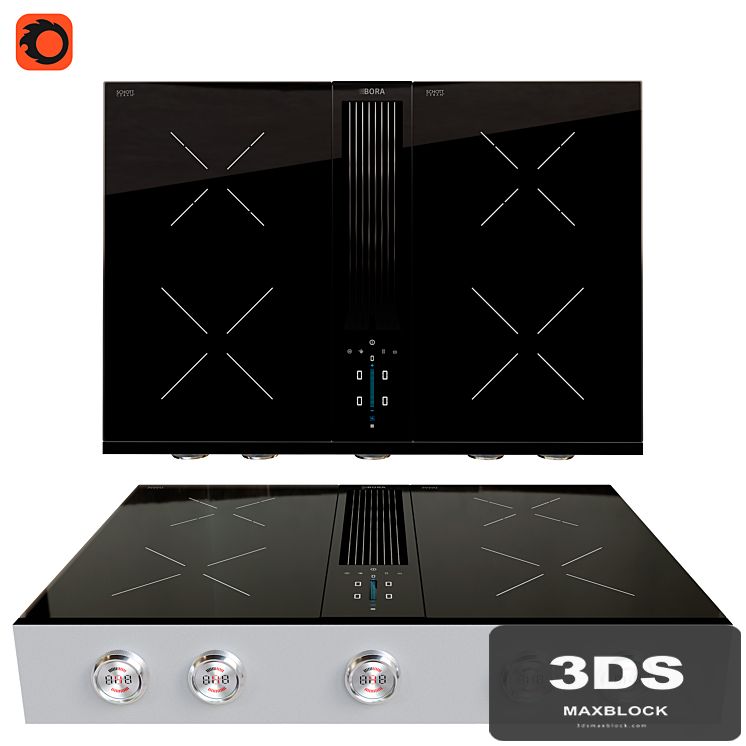 BORA Pro cooktop with integrated cooker hood