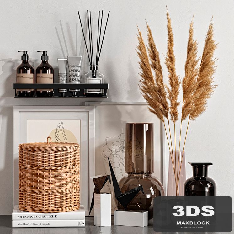 Decorative set with dried flowers 04