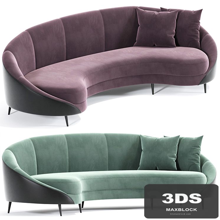 Feet Curved Sofa Beverly
