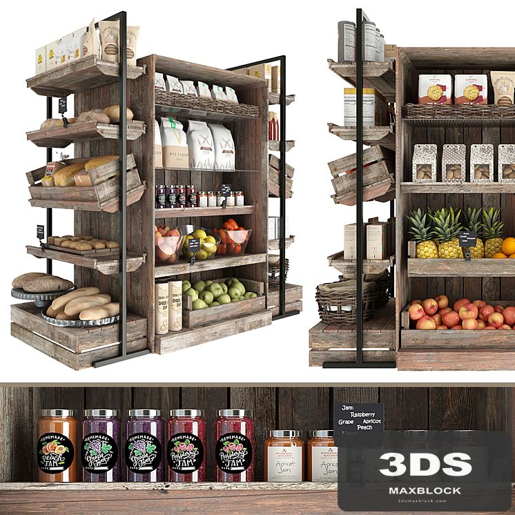 Shelves with products