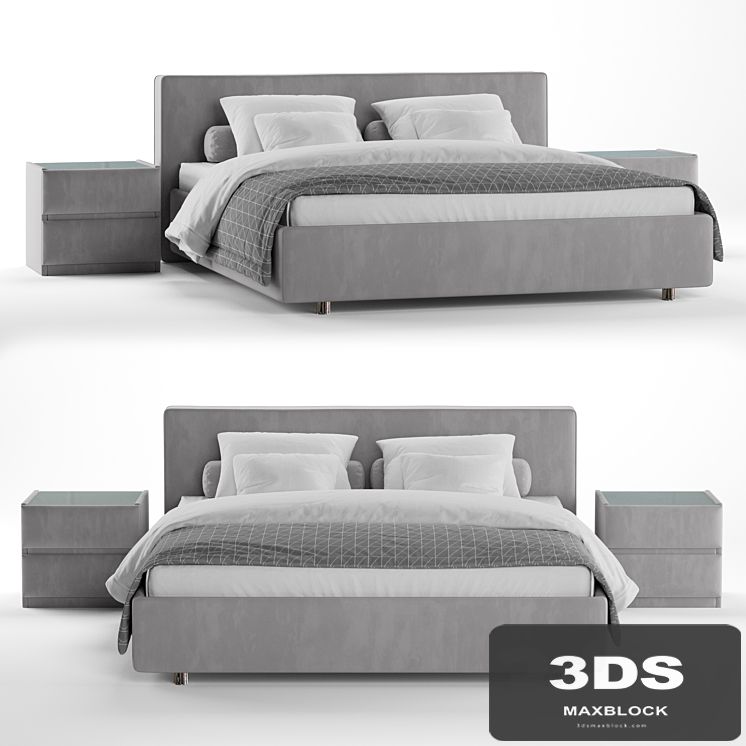 Luiza Grand bed with Oscar side tables