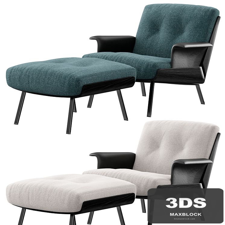 Minotti Daiki fabric armchair