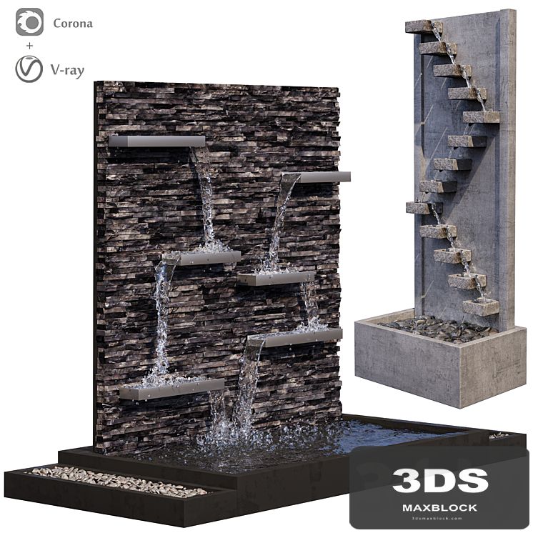 Sandstone wall fountains