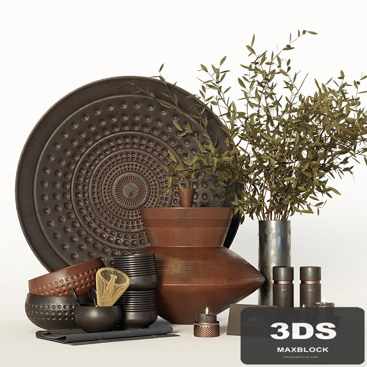 Pottery decorative set
