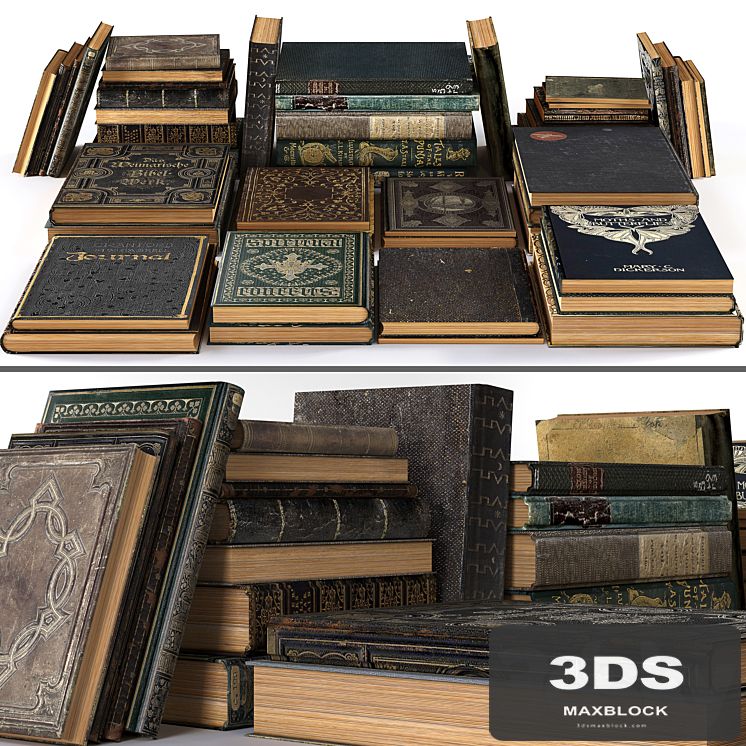 Book Stack Set Classic Old