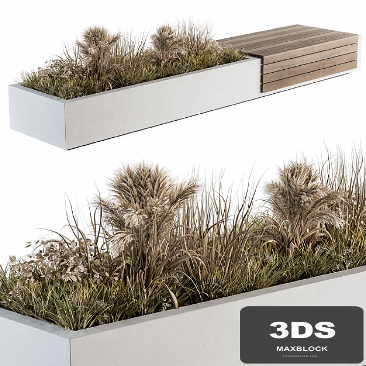 Urban Furniture / Architecture Bench with Plants 07