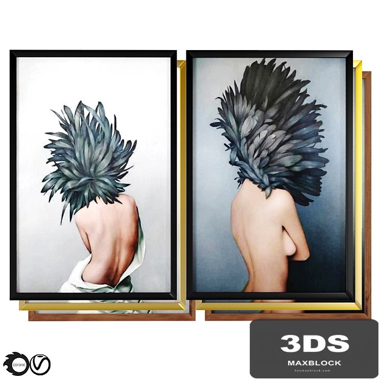 Art Frams 7- Girl With Feather By 3 Frams