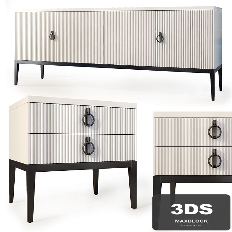 Chest of drawers and bedside table Lima. Nightstand, sideboard by Medusa Home