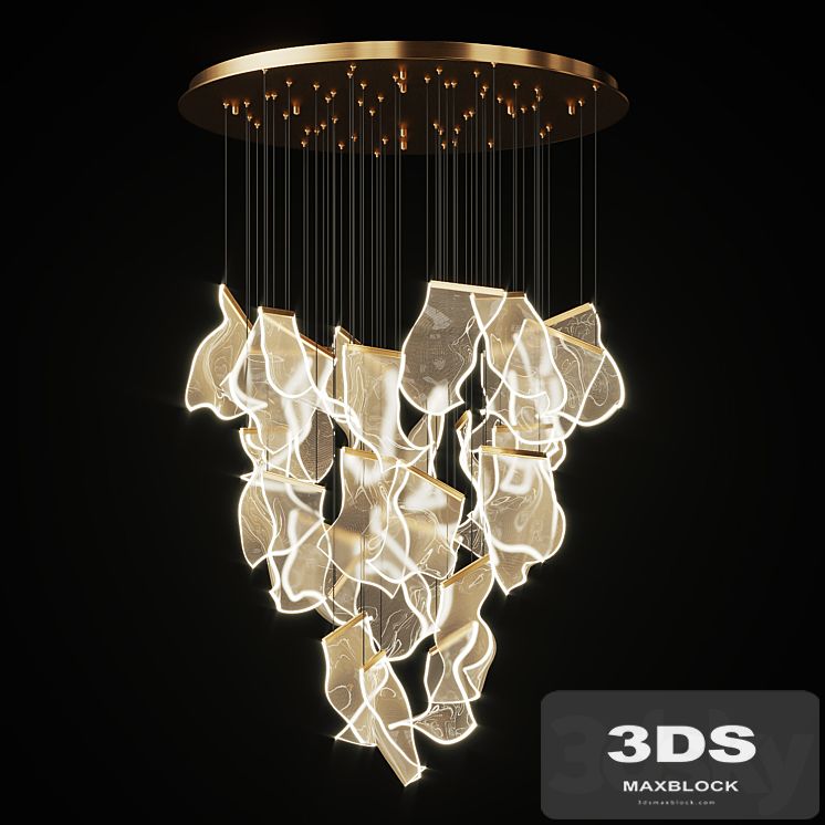 Chandelier with Curved Acrylic Plates Miran 28