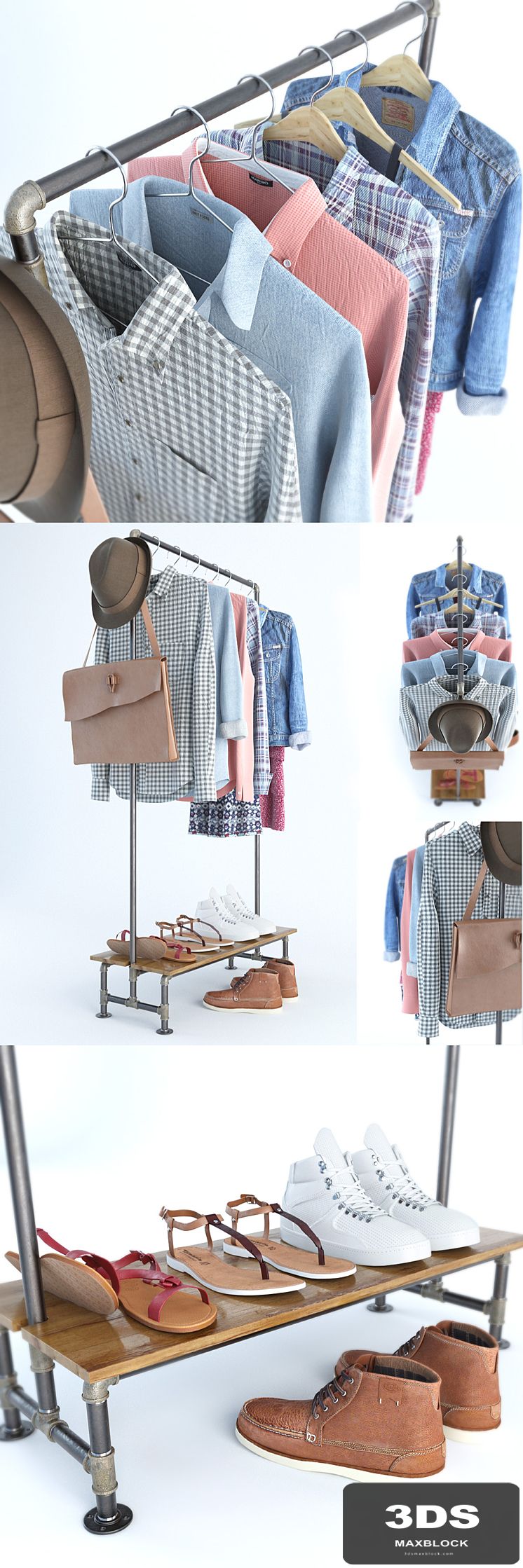 A set of clothing and footwear
