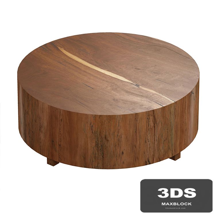 Dillon Natural Yukas Round Wood Coffee Table (Crate and Barrel)