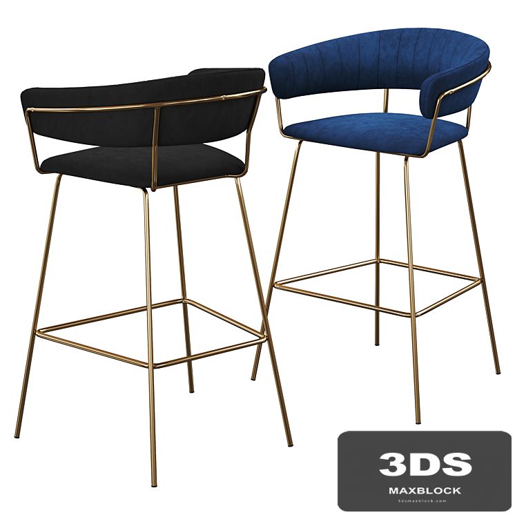 Hanna velvet bar stool