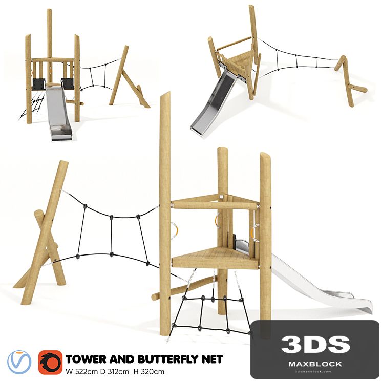 Kompan. Tower and Butterfly Net