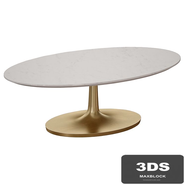 Nero White Marble Oval Coffee Table (Crate and Barrel)