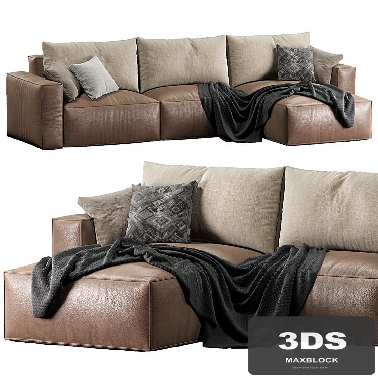 Room108 Leather sofa Elise stretch