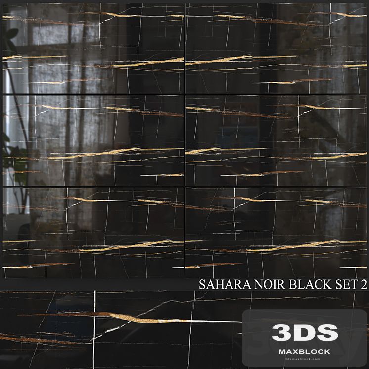 Decovita Sahara Noir Black 600x1200 Set 2