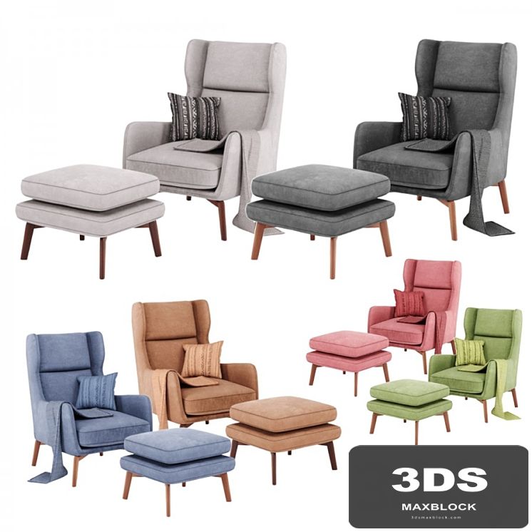 Ryder Velvet ArmChair By Adjustable color