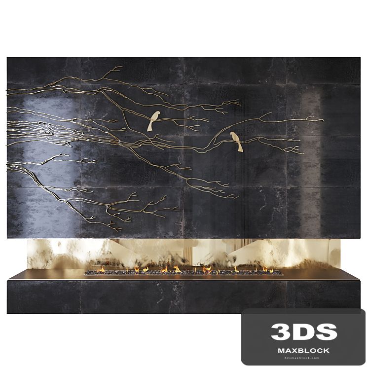 Decorative fireplace _branches