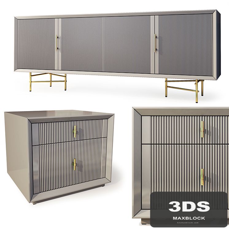 Chest of drawers and bedside table Astoria. Nightstand, sideboard by Enza Home