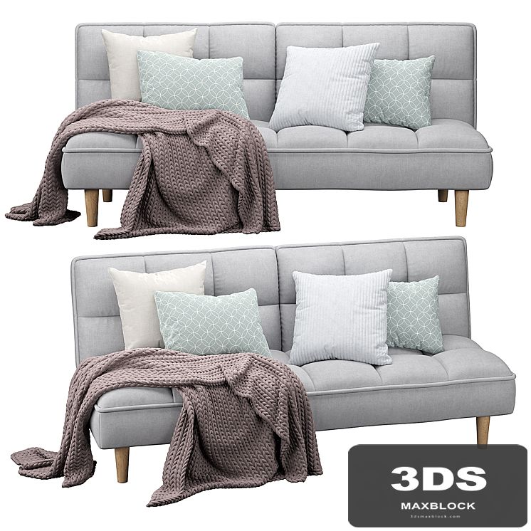 Sofa Bed Siljan Fabric Light Grey