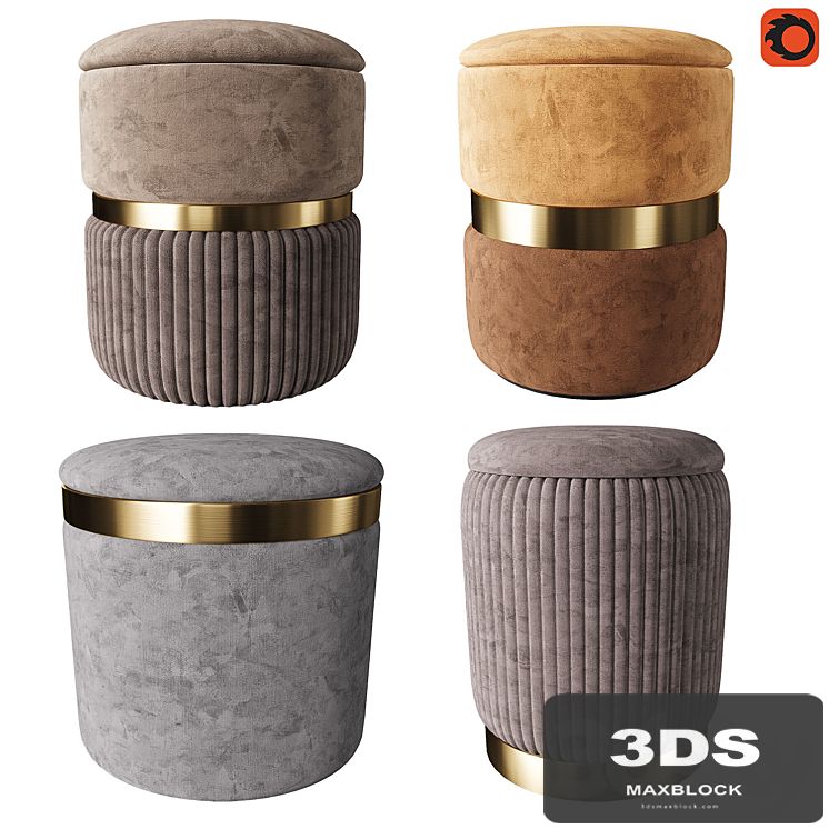 Set of modern ottomans_3