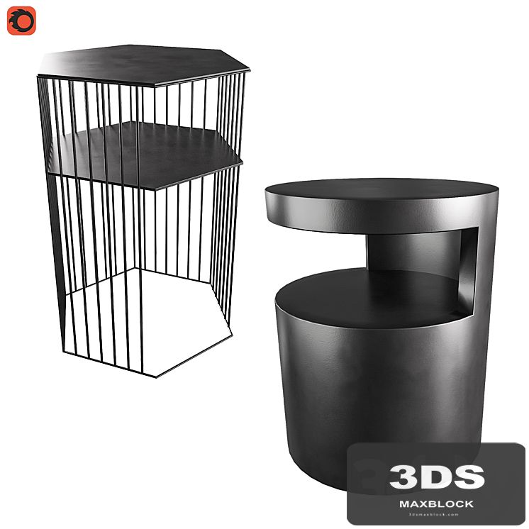 Curbstone metal Topim, bedside table Newark La Redoute