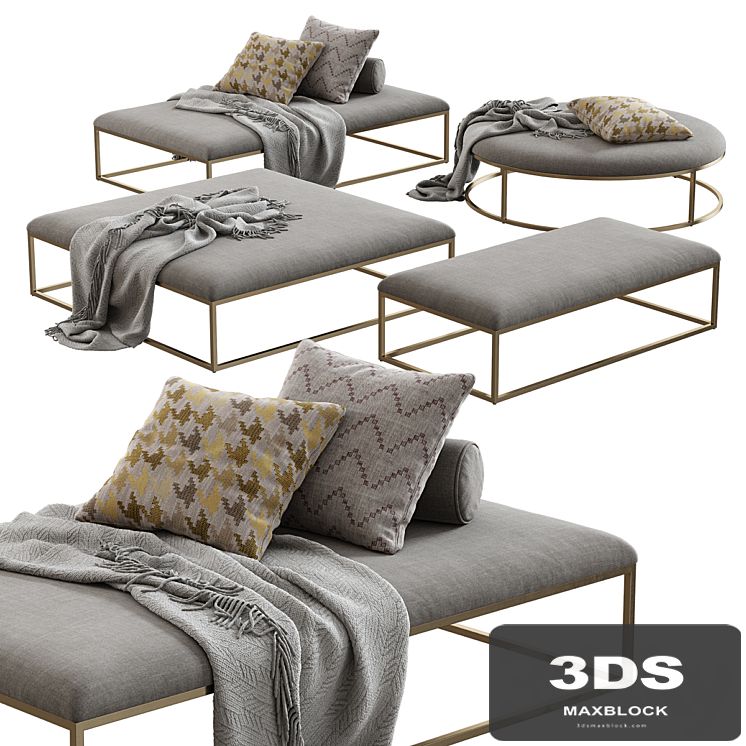 Restoration Hardware / Nicholas Fabric Coffee Ottoman