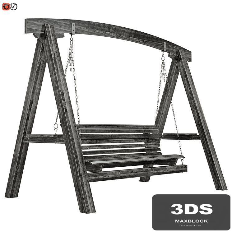 Garden swing made of wood