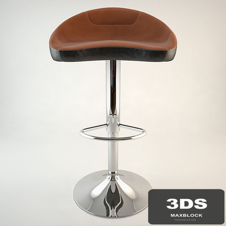 Slugger Bar Stool Black With Tan Stitching