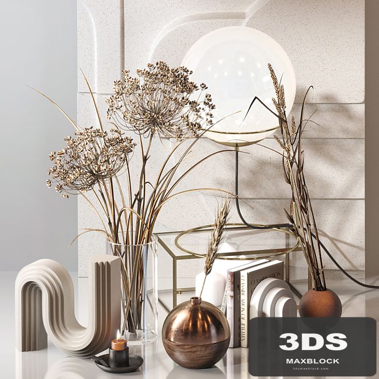 Decorative Set 04 with Carex Riparia and graceful Heracleum