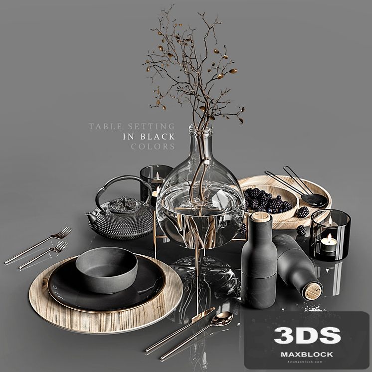 Table setting in black colors 2
