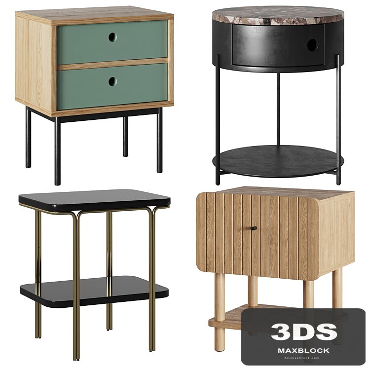 Bedside table Nyjo, Groove, Talbingo, Luxore