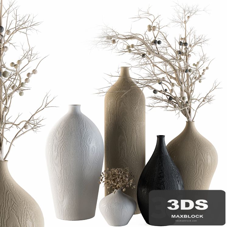 Decorative Set Vases and Dry branch - Set 44
