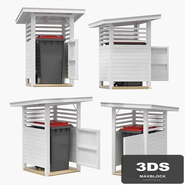 Wooden trash can house