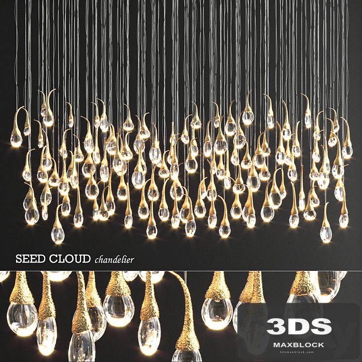Seed Cloud 112 buds Chandelier by Ocher