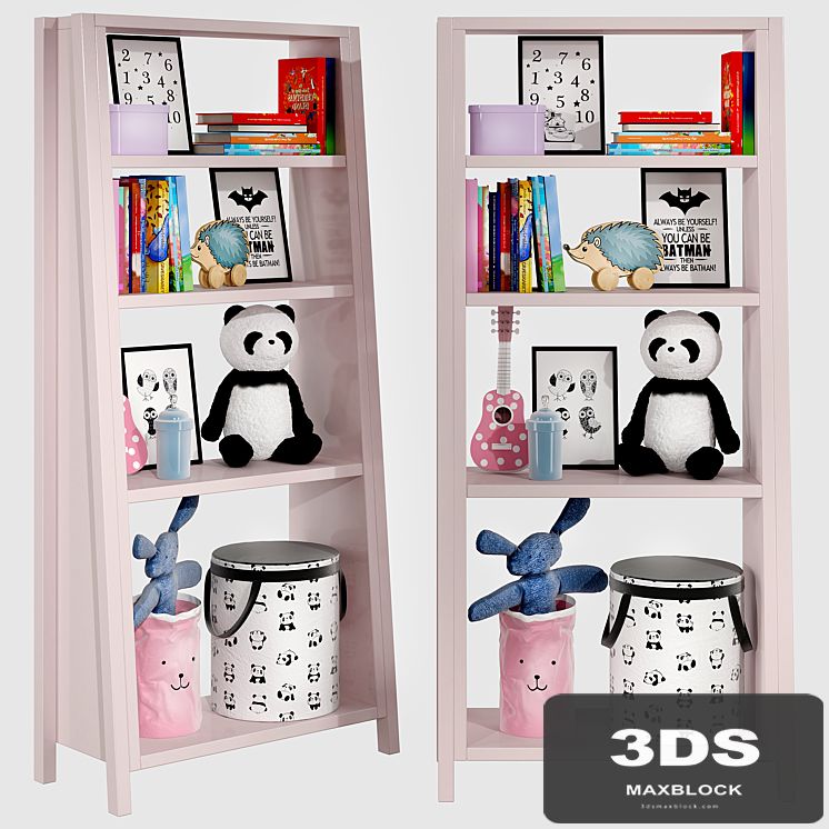 Kids bookshelf set 04