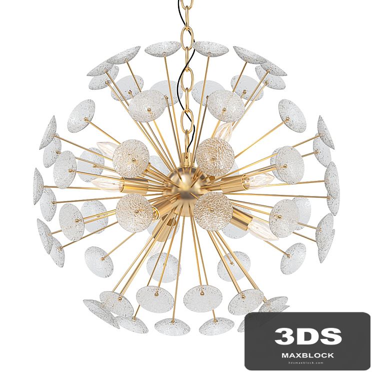 Sputnik Textured Glass White Chandelier