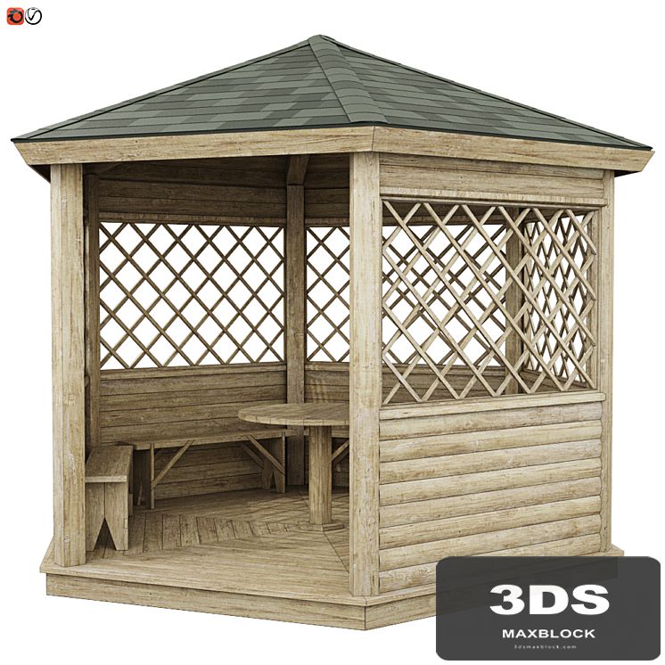 Garden Gazebo made of wood 02