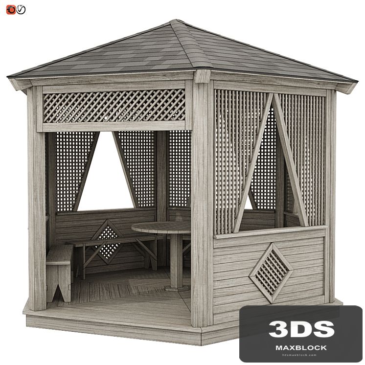 Garden Gazebo made of wood 04
