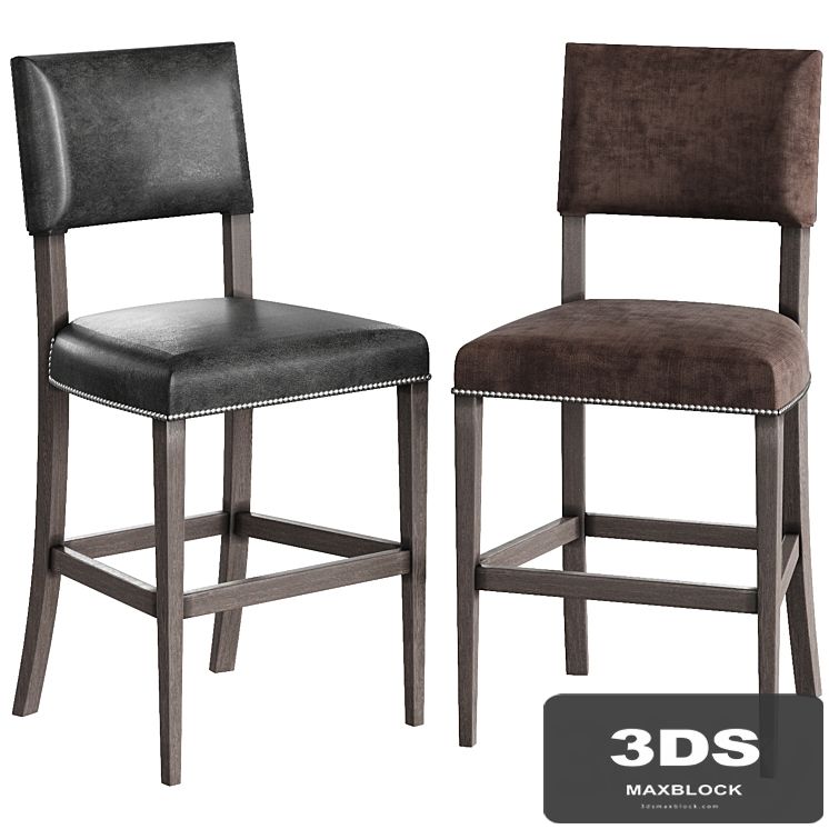 BERNHARDT Moore leather bar stool