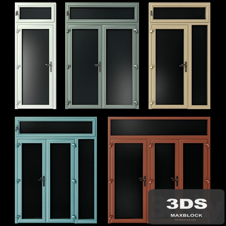 Stained aluminum doors