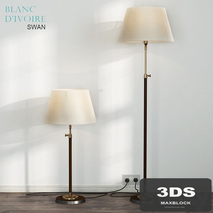 Blanc Divoire SWAN lamp, 2 versions