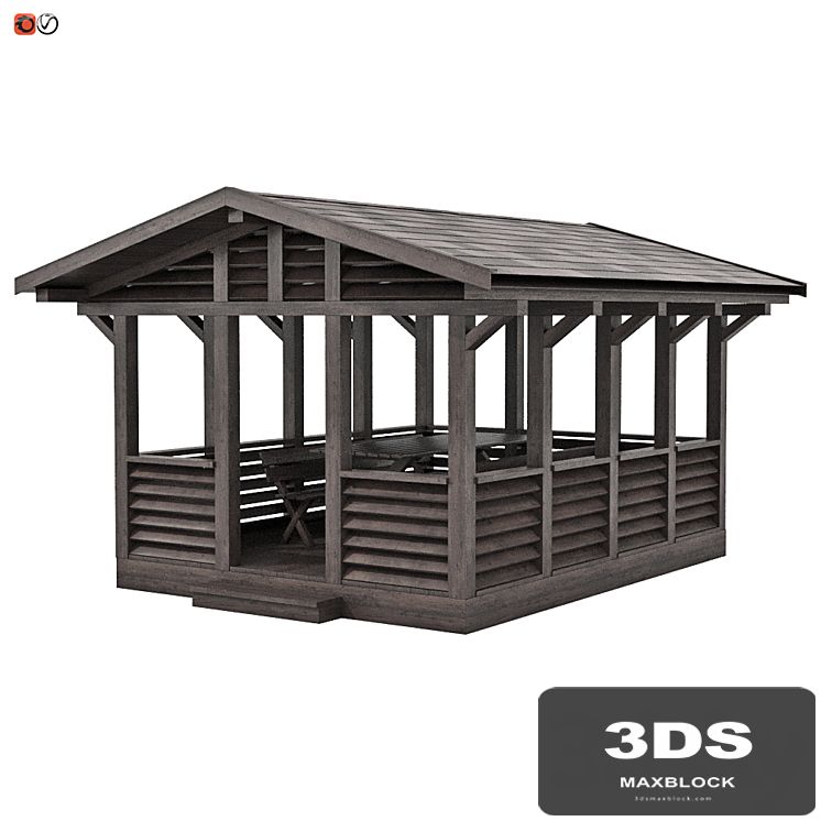 Garden gazebo made of wood 05